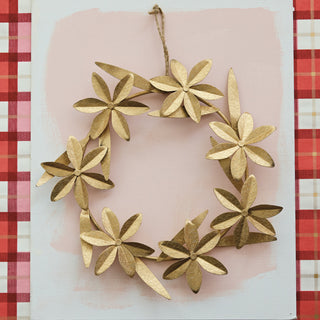 Gold Metal Flowers Wreath