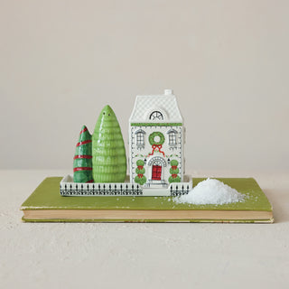 Christmas House & Tree Salt and Pepper Shaker Set
