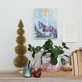 Hand-Painted Stoneware Planter