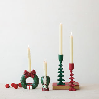 Wreath Shaped Taper Holder with Bow