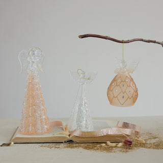 Glass Angel Ornament (Hangs or Sits)