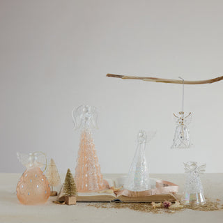 Glass Angel Ornament (Hangs or Sits)
