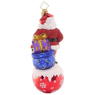 On Top Of It Santa Ornament by Christopher Radko