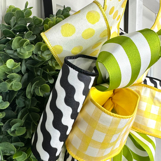 Black and White Illusion Ribbon, 4" X 10YD