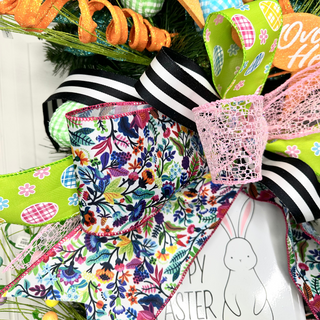 Lime Easter Egg and Daisy Ribbon, 2.5" X 10YD