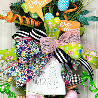 Lime Easter Egg and Daisy Ribbon, 2.5" X 10YD