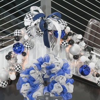 Black & White Check Ball Garland, 10'