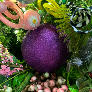 Purple Glitter Ball Ornament, 6"