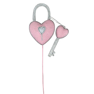Barbie Style Pink Bling Heart Lock & Key Spray