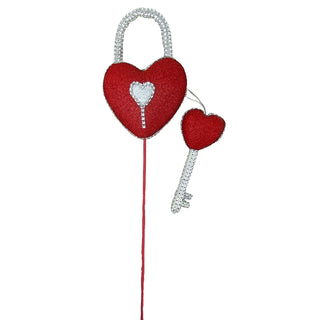 Red Bling Heart Lock & Key Spray