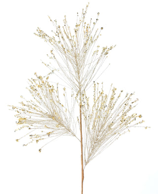 Pine and Sequin Spray, Gold
