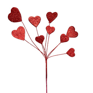 Glitter Red Heart Pick