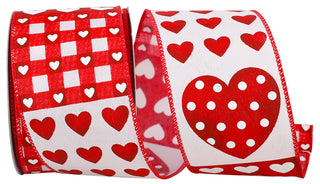 Hearts Patchwork Ribbon,  2.5" X 10YD