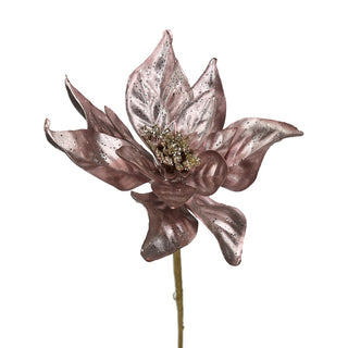 Blush Pink Metallic Poinsettia Stem