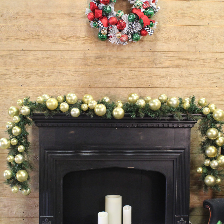 Gold Ball Garland, 10'