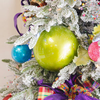 Turquoise Candy Apple Ball Ornament, 4"