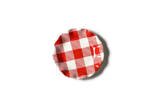 Buffalo Check Ruffle Salad Plate, Red