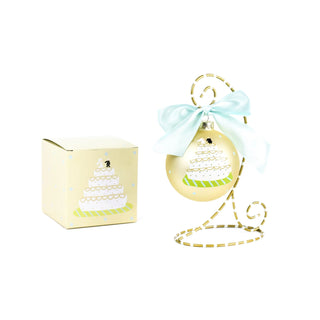 Wedding Cake Glass Ornament
