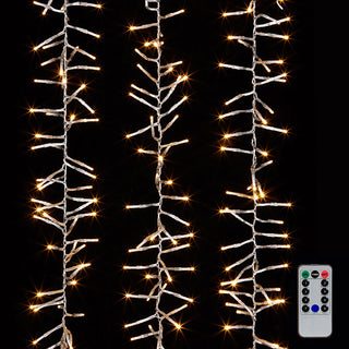 Warm White Cluster Lights on Clear Wire-10'