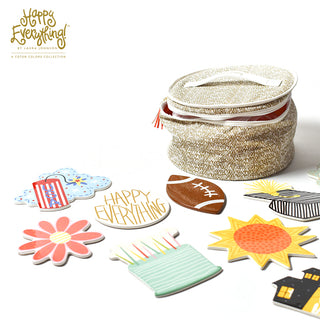 Gold and White Big Attachment Storage Bag by Happy Everything!