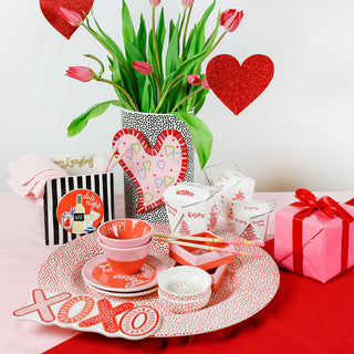 Red Small Dot Big Round Entertaining Platter by Happy Everything!