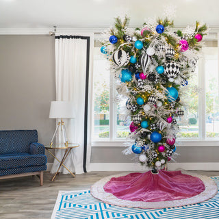 Fuchsia Glitter Ball Ornament, 6"