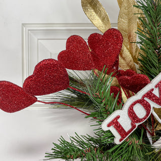 Glitter Red Heart Pick