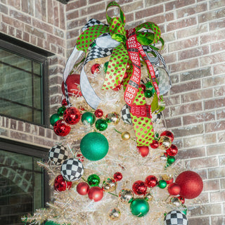 Emerald Green Glitter Ball Ornament, 6"