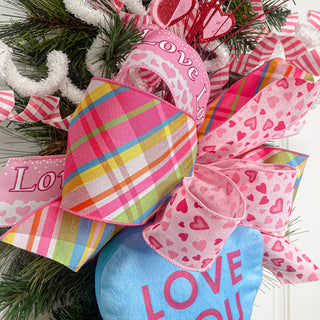 Pink Love Glitter Flow Ribbon, 2.5" X 10YD