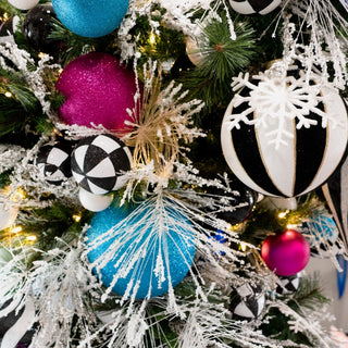 Fuchsia Glitter Ball Ornament, 6"