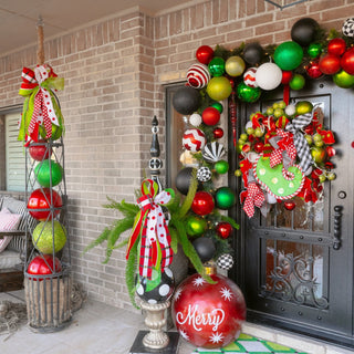 Black Glitter Ball Ornament, 8"