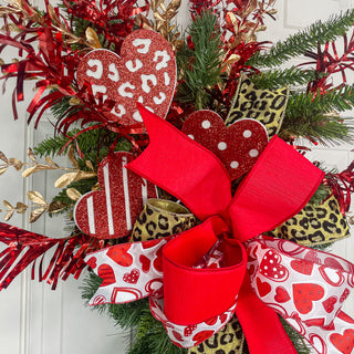 Red and White Glittery Heart, 25"