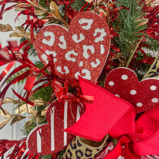 Red and White Glittery Heart, 25"