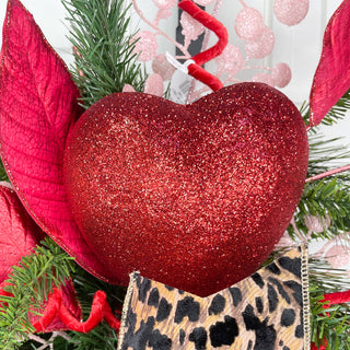 Glittery Heart Pick, Red