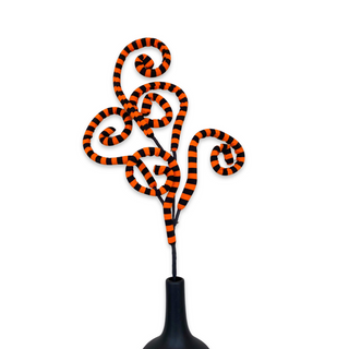 Orange & Black Fabric Curly Spray