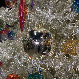 Silver Shiny Ball Ornament, 6"