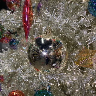 Silver Shiny Ball Ornament, 4"