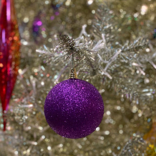 Purple Glitter Ball Ornament, 8"