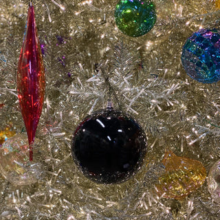Black Shiny Ball Ornament, 6"