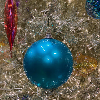 Turquoise Candy Apple Ball Ornament, 4"