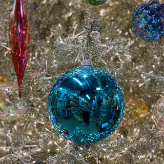 Turquoise Shiny Ball Ornament, 4"