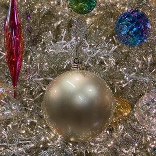 Platinum Candy Apple Ball Ornament 8"