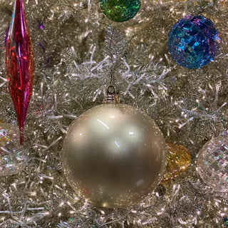Platinum Candy Apple Ball Ornament, 6"