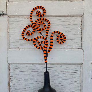 Orange & Black Fabric Curly Spray