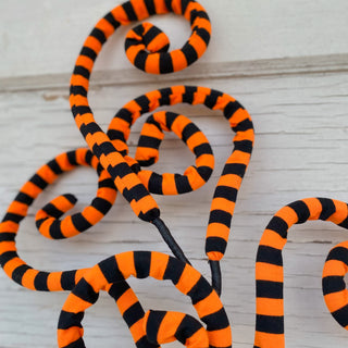 Orange & Black Fabric Curly Spray