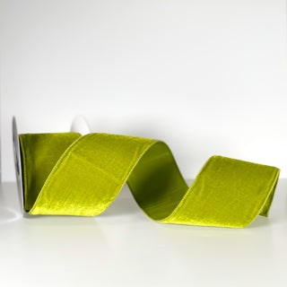 Lime Green Velvet Ribbon, 4” X 10YD