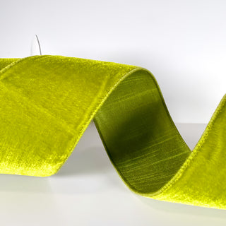 Lime Green Velvet Ribbon, 4” X 10YD