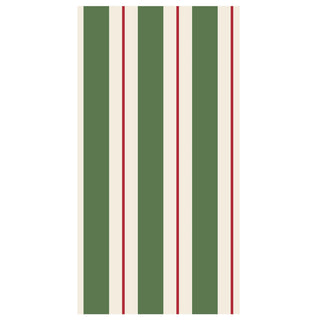 Green & Red Awning Stripe Guest Napkin Set