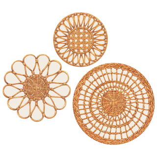 Rattan Weave Serving Papers Set