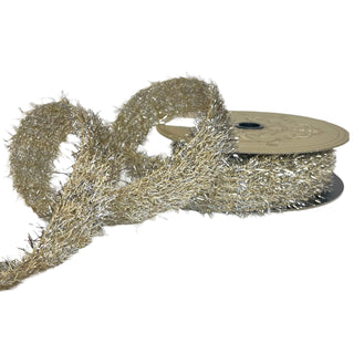 Platinum Metallic Tinsel Ribbon, 1.5" x 10YD